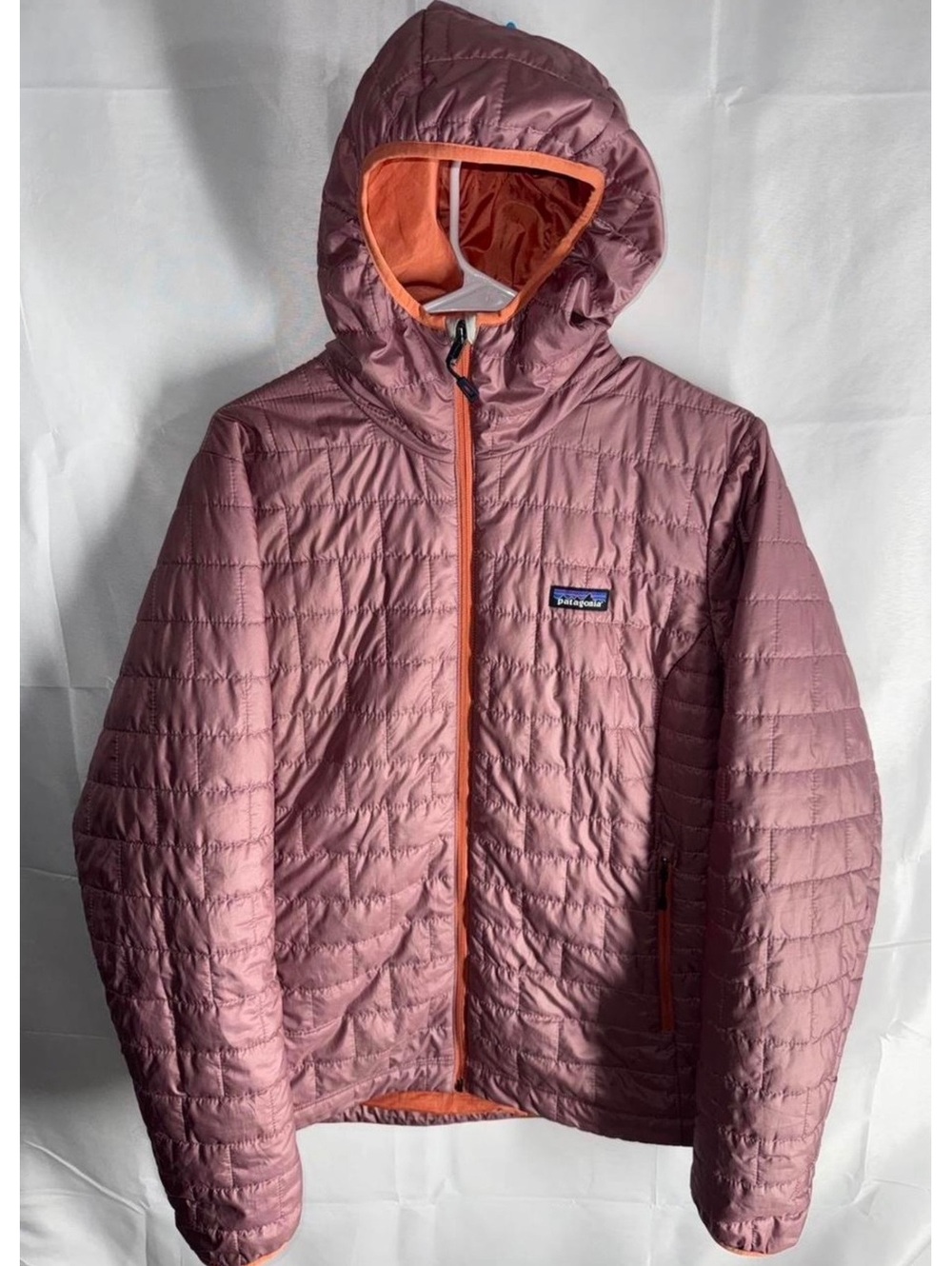 Patagonia Women’s Extra Large XL Nano Puff Hooded Evening Mauve Full Zip Jacket!